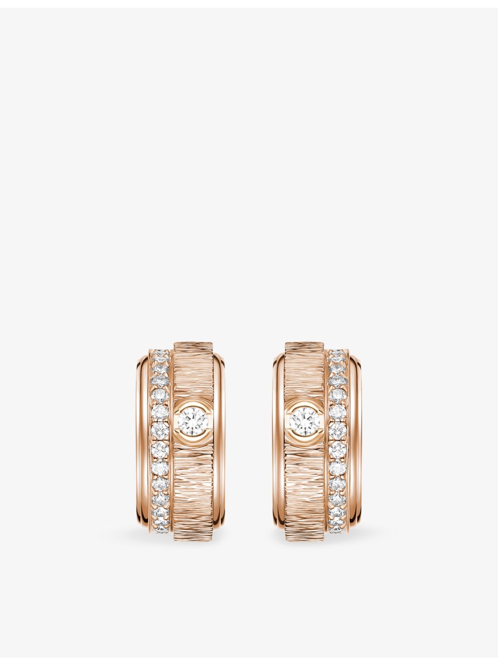 Piaget 18ct rose gold diamond hoop earrings 0.34ct - British product