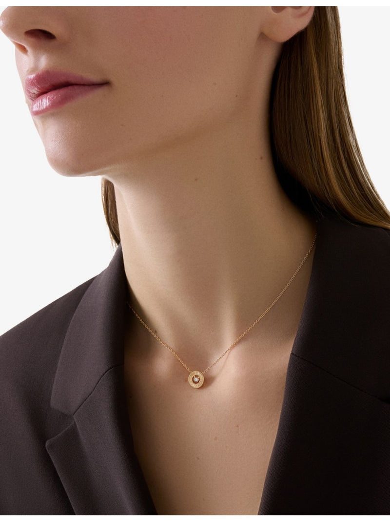 Piaget 18ct rose gold diamond pendant necklace 0.05ct (British brand)