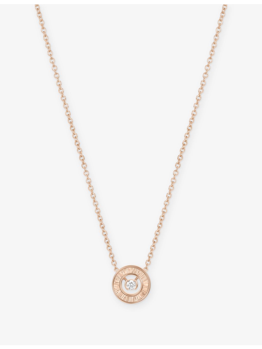 Piaget 18ct rose gold diamond pendant necklace 0.05ct (British brand)