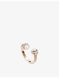 Piaget 18ct rose gold mother of pearl ring 0.02ct diamonds (British brand)