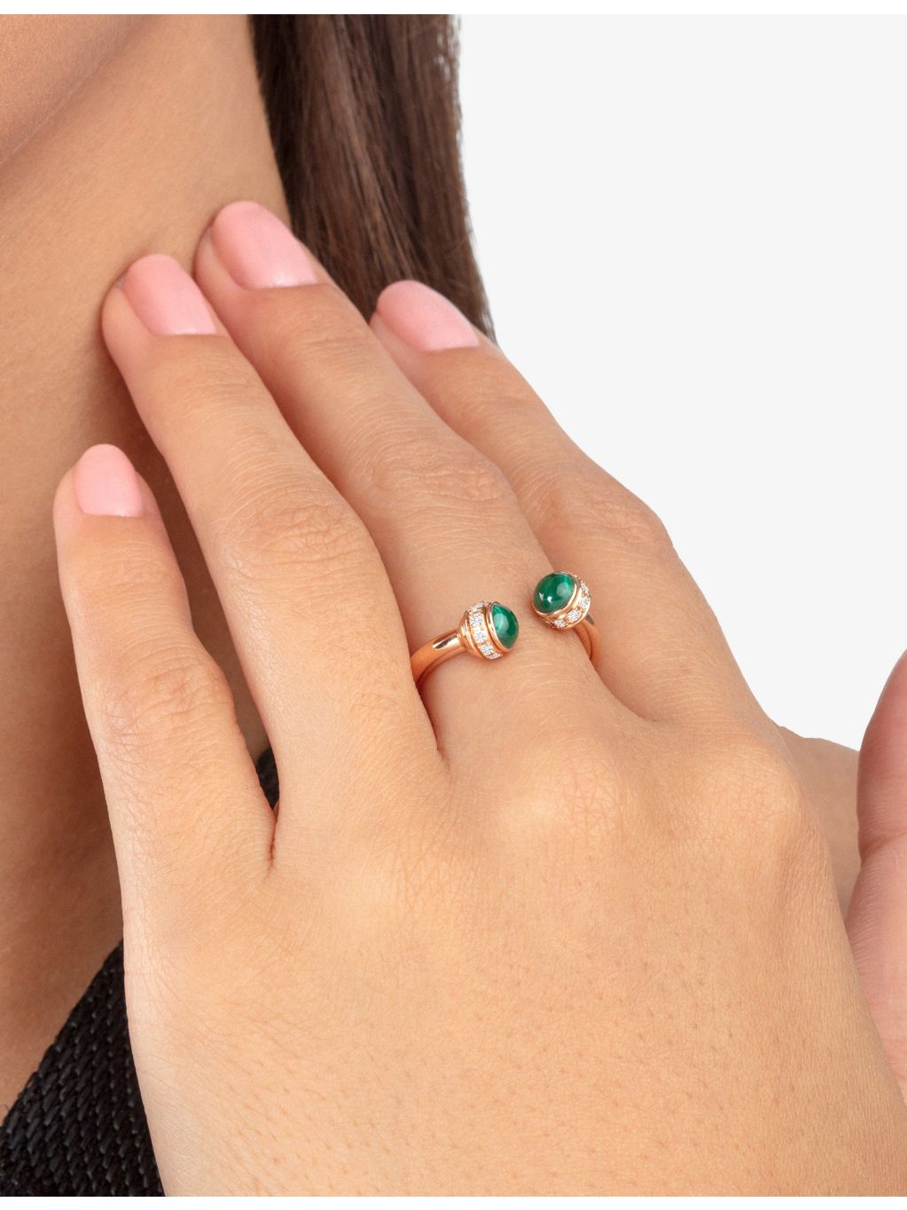 Piaget Possession 18ct rose gold ring with malachite and diamonds (British brand)