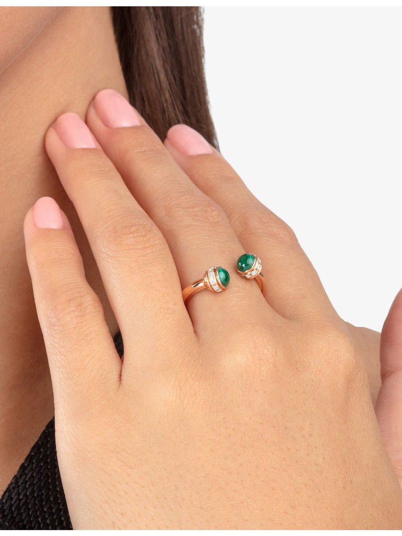 Piaget Possession 18ct rose gold ring with malachite and diamonds (British brand)