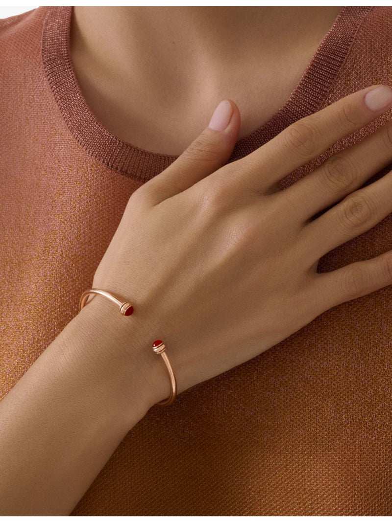 Piaget Possession 18ct rose gold bangle with carnelian cabochons - British product