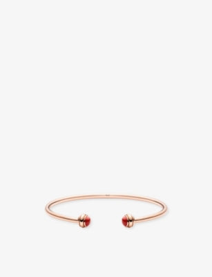 Possession 18ct Rose-Gold And Carnelian Cabochon Bangle - 14cm