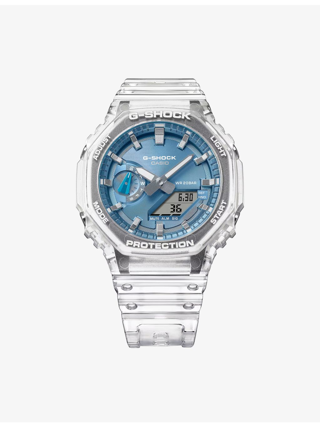 Casio G-Shock GA-2100BM-7A2ER quartz watch sky blue dial (British brand)