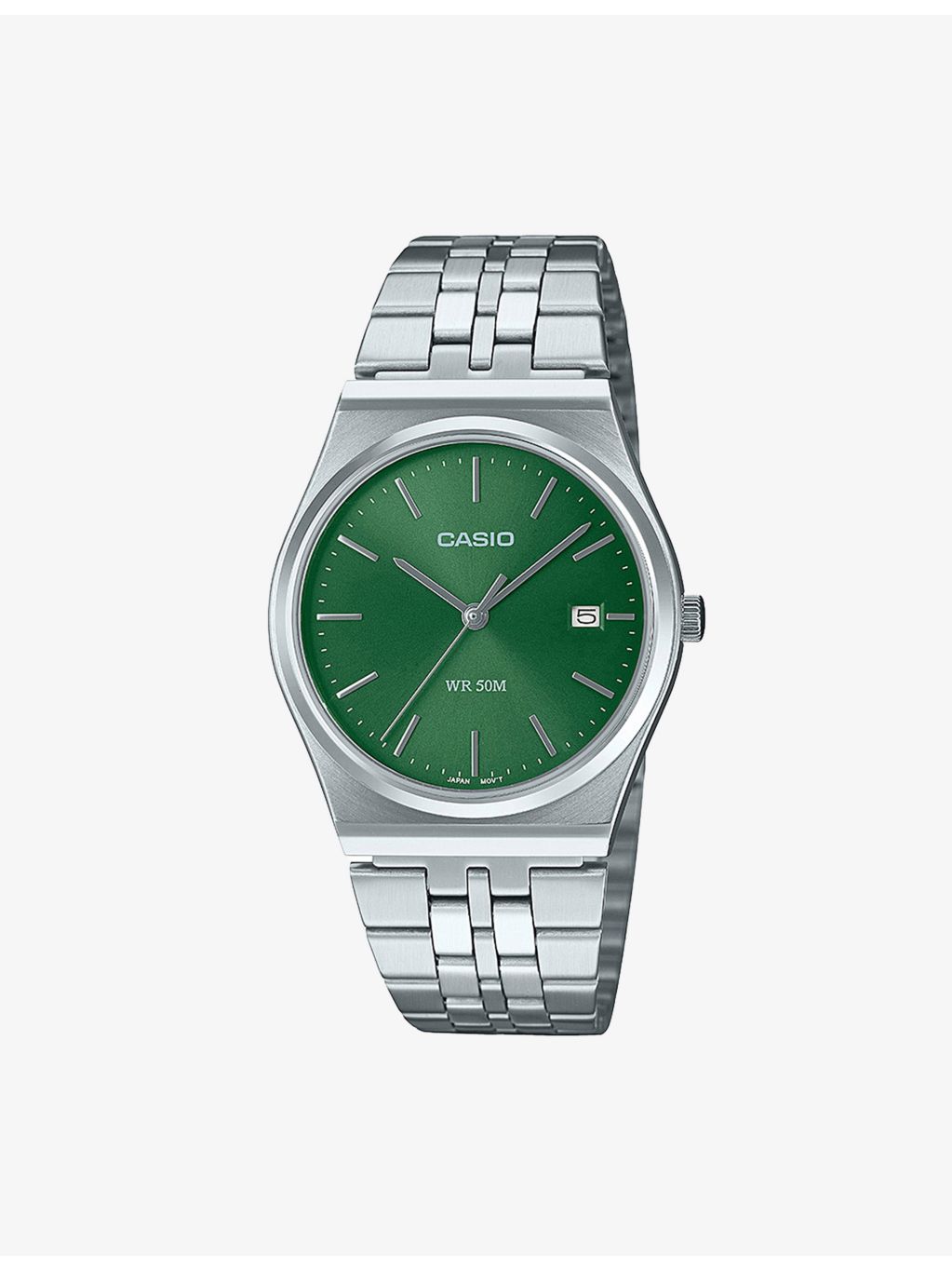 Casio stainless steel quartz watch green dial 40mm - British product