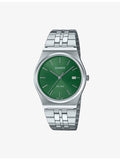 Casio stainless steel quartz watch green dial 40mm - British product