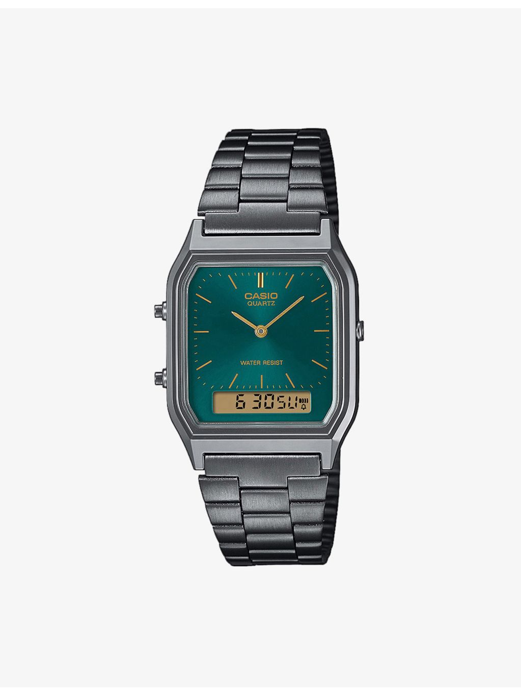 Casio AQ-230EGG-3AEF quartz watch with stainless steel strap - British product