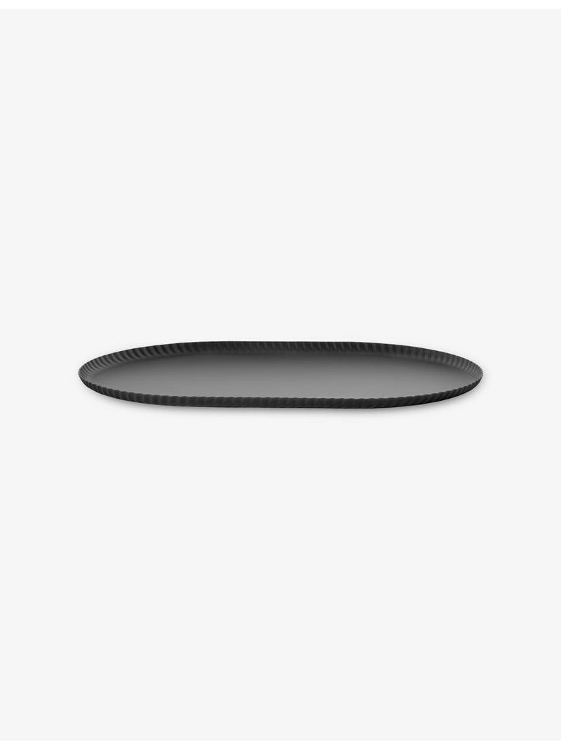 Alessi Pleats steel tray polished oval, UK version