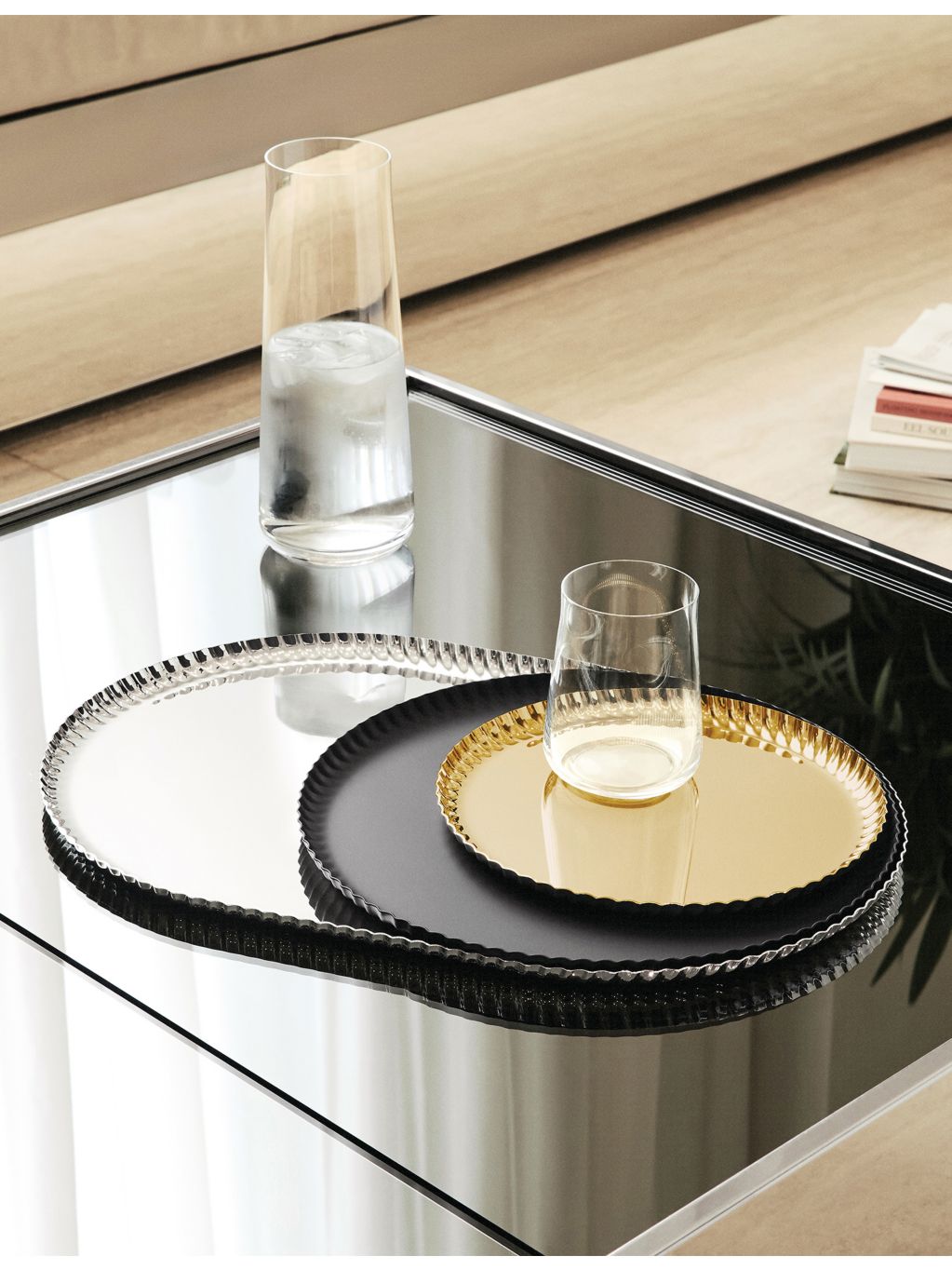 Alessi Pleats large steel tray 31cm - British product