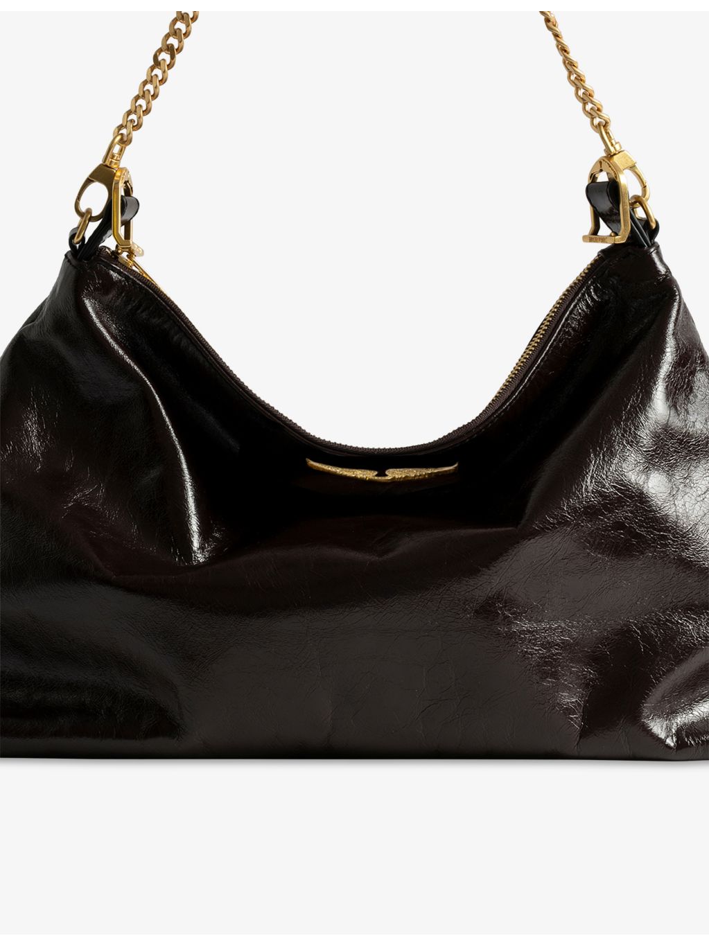 Zadig Voltaire Jim leather shoulder bag with vintage finish - British product