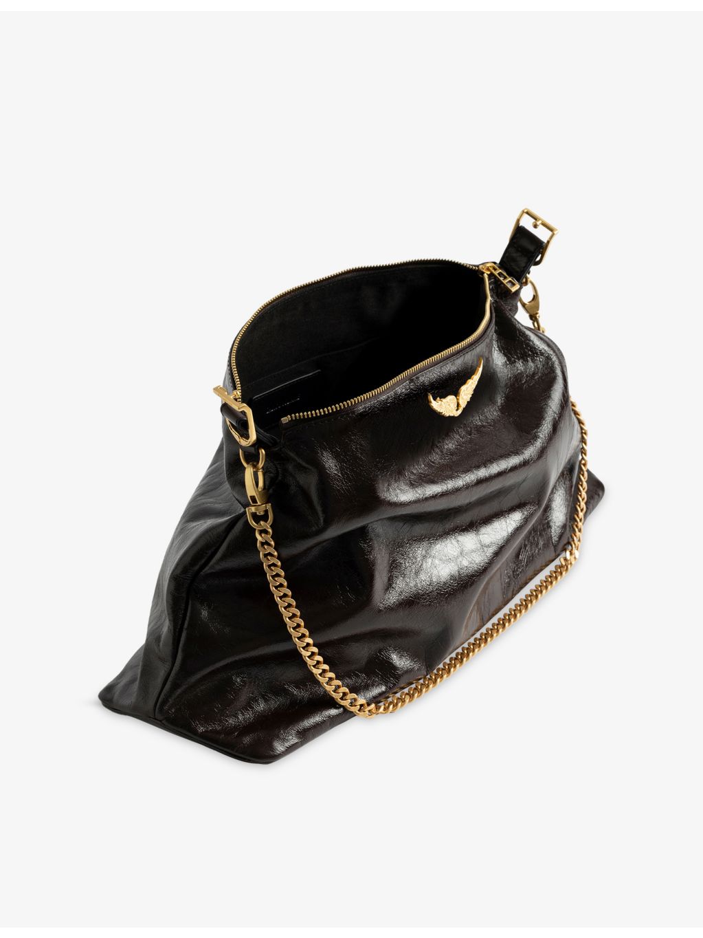 Zadig Voltaire Jim leather shoulder bag with vintage finish - British product