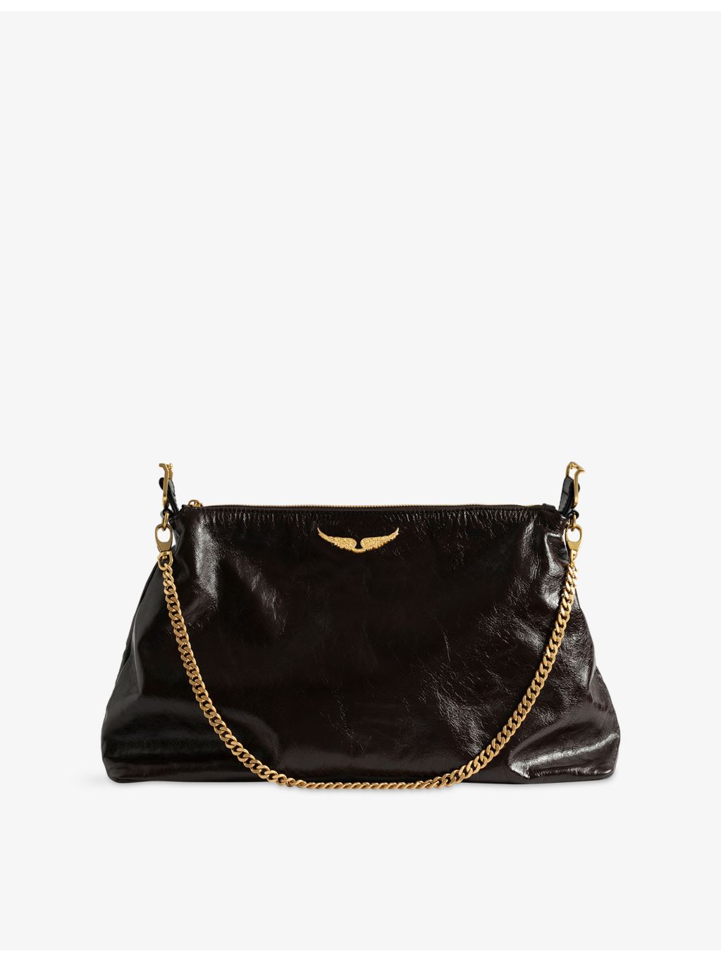 Zadig Voltaire Jim leather shoulder bag with vintage finish - British product