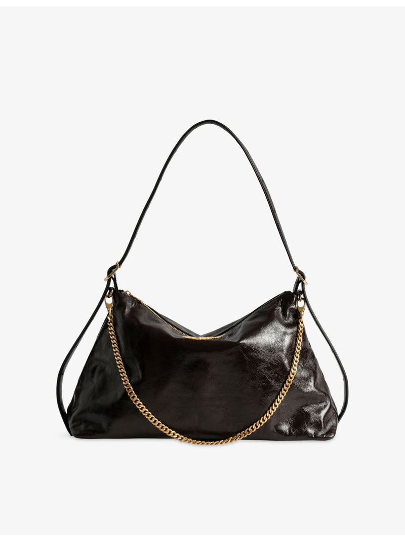 Zadig Voltaire Jim leather shoulder bag with vintage finish - British product