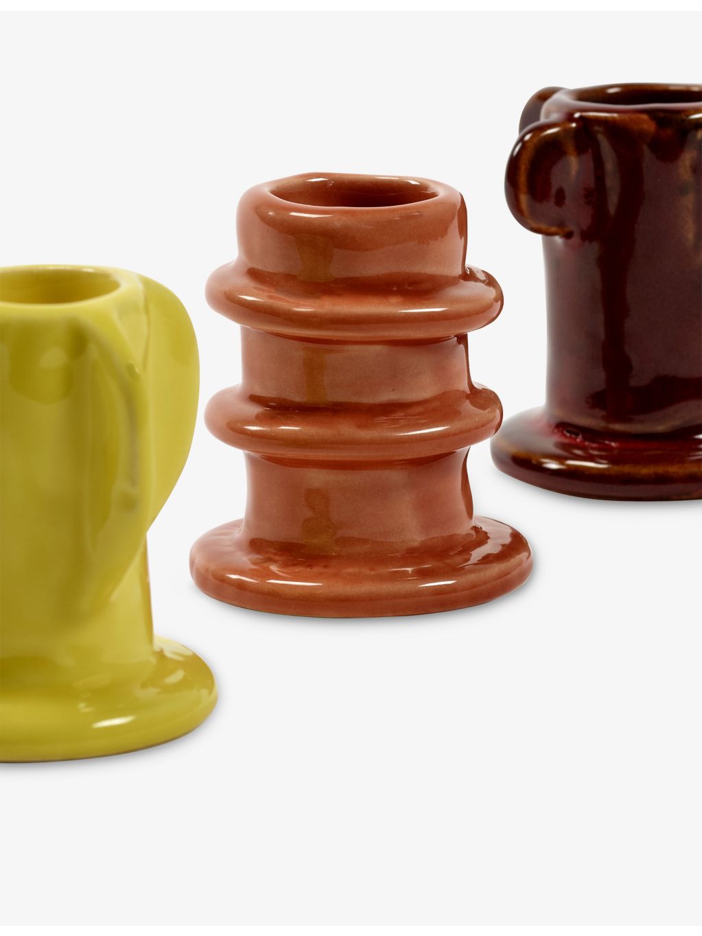 Serax Molly stoneware candle holders 6.5cm set of three, UK version