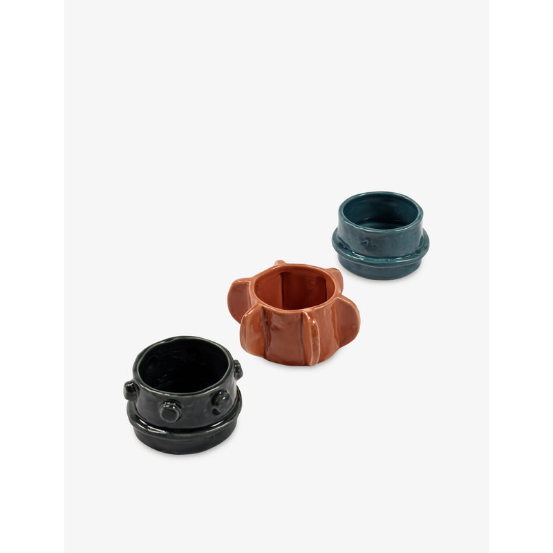 Serax Molly stoneware tealight holders set of three, imported from the UK