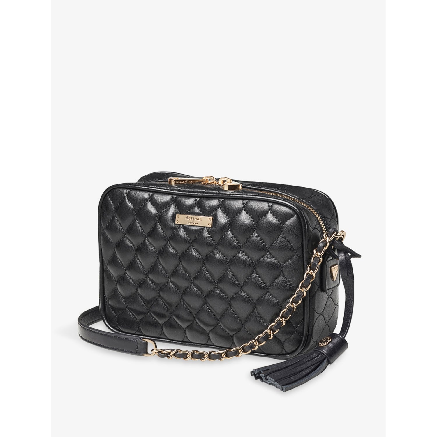 Aspinal of London Alice quilted leather cross-body bag, imported from the UK