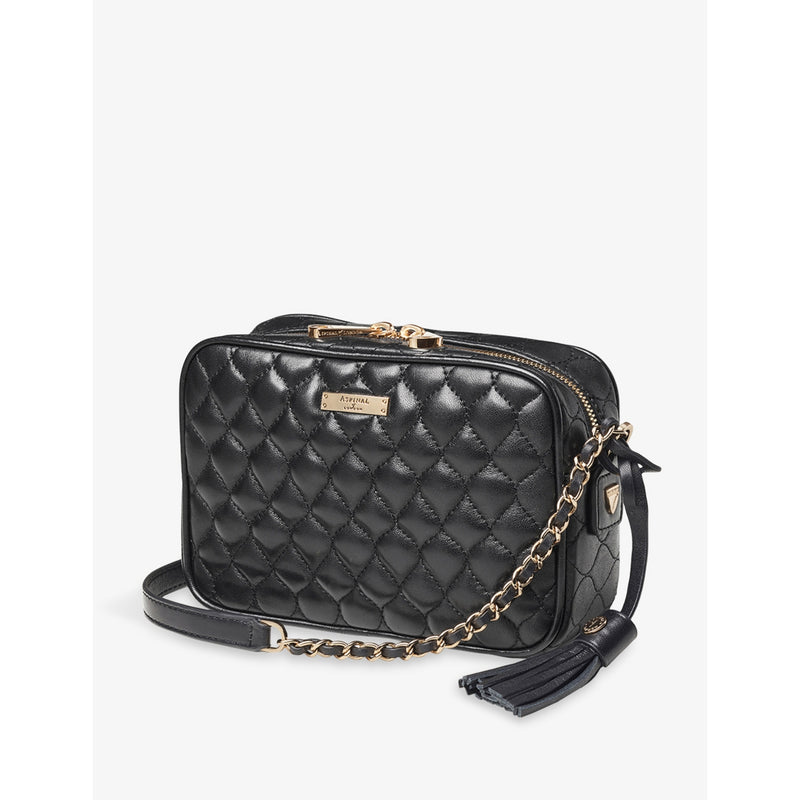 Aspinal of London Alice quilted leather cross-body bag, imported from the UK