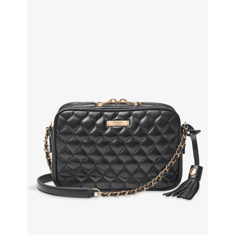Aspinal of London Alice quilted leather cross-body bag, imported from the UK