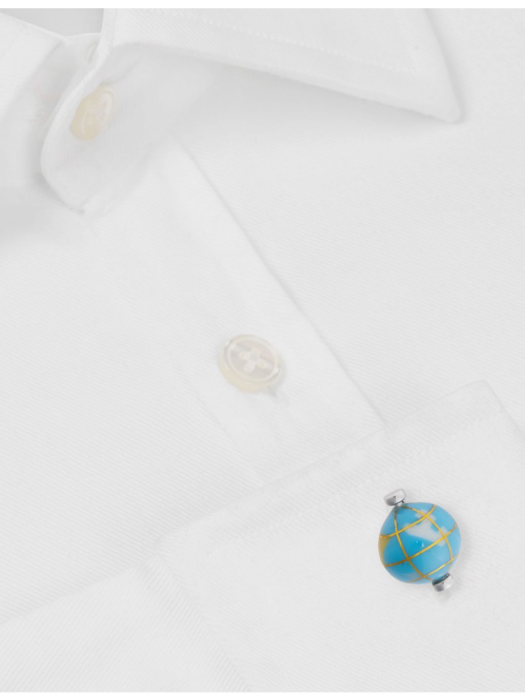 Paul Smith Spinning Globe cufflinks in copper and zinc, UK version