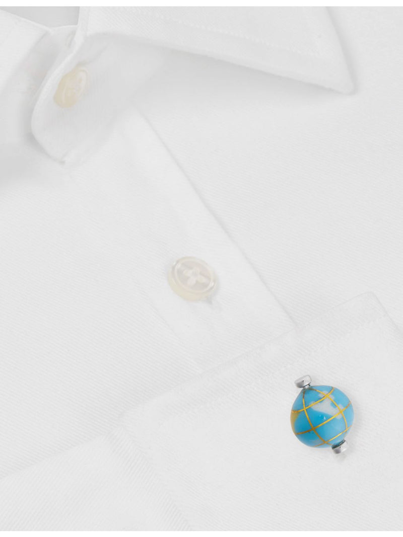 Paul Smith Spinning Globe cufflinks in copper and zinc, UK version
