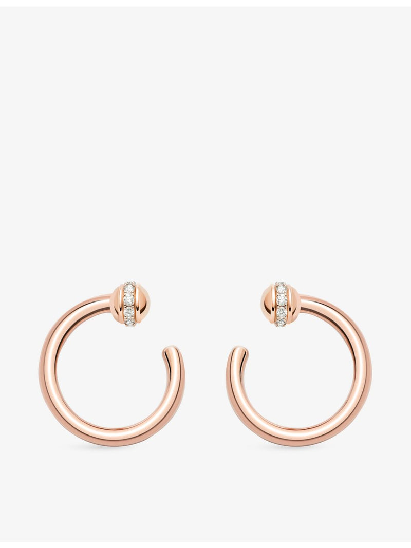 Piaget hoop earrings 18ct rose gold 0.2ct diamond - British product