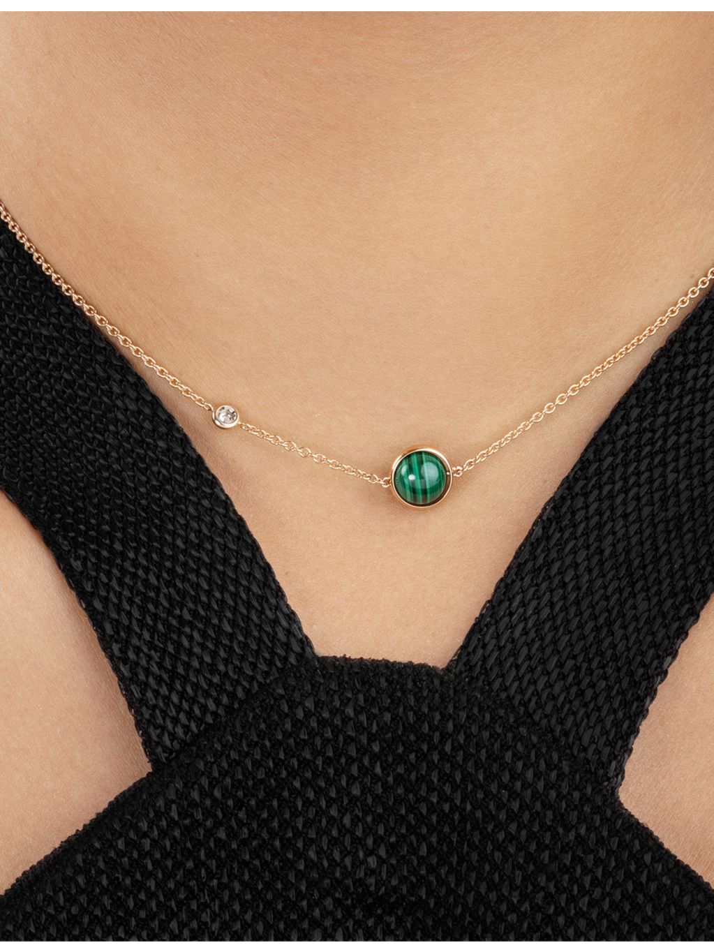 Piaget Possession necklace 18ct rose-gold malachite diamond 39-42cm, UK version