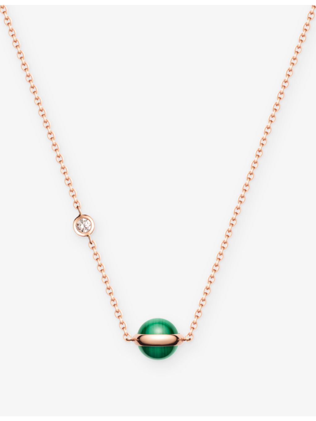 Piaget Possession necklace 18ct rose-gold malachite diamond 39-42cm, UK version