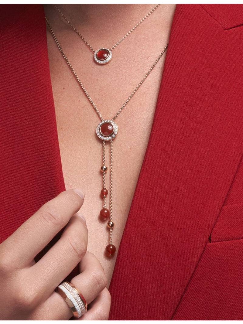 Piaget Possession rose gold carnelian diamond pendant necklace (British brand)