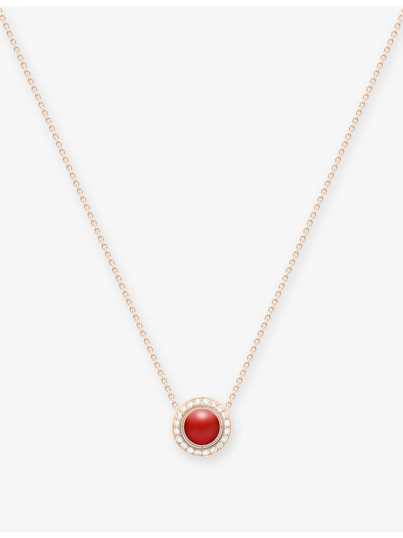 Piaget Possession rose gold carnelian diamond pendant necklace (British brand)