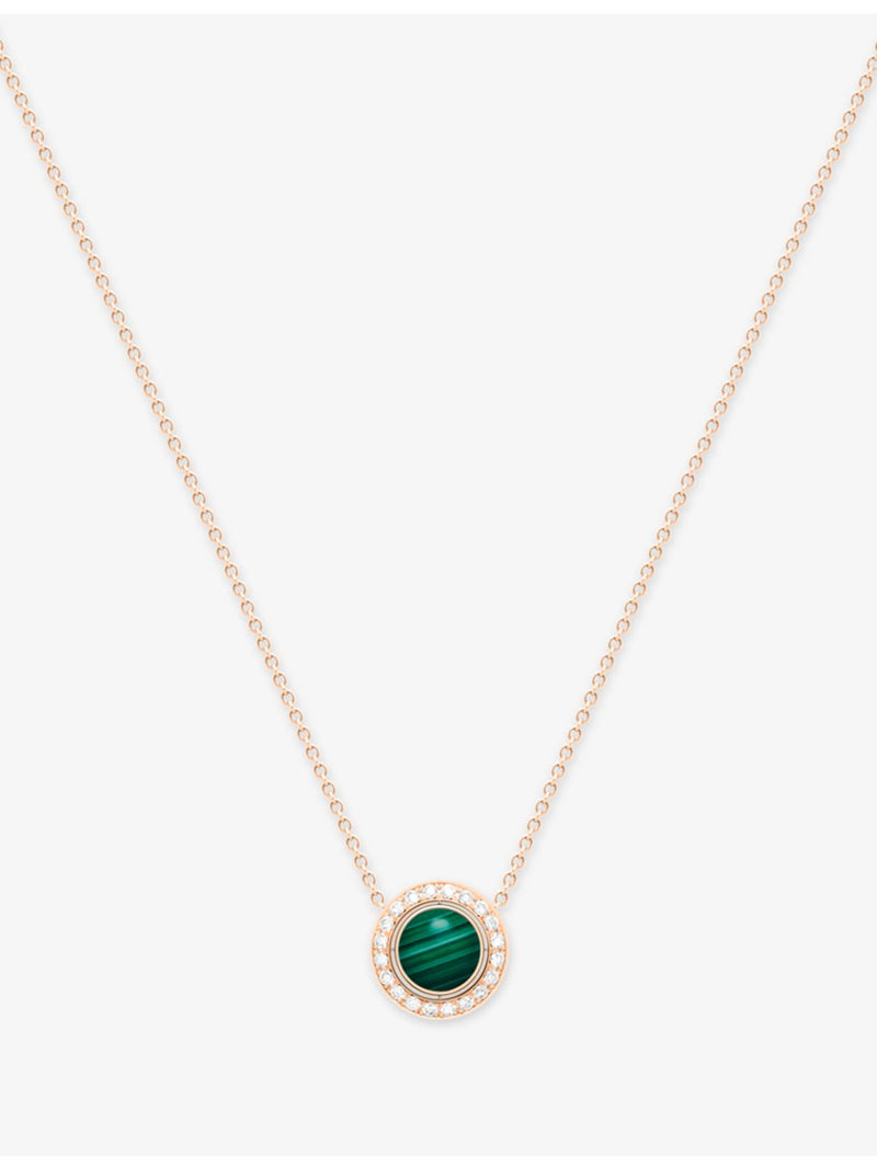 Piaget 18ct rose gold malachite diamond pendant necklace (British brand)