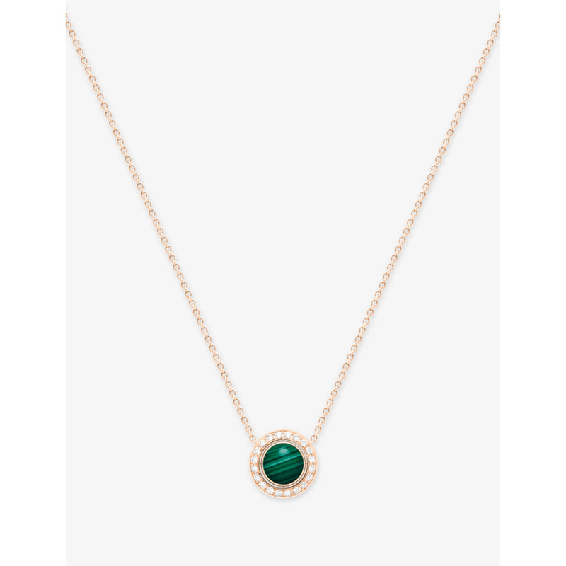 Piaget 18ct rose gold malachite diamond pendant necklace (British brand)