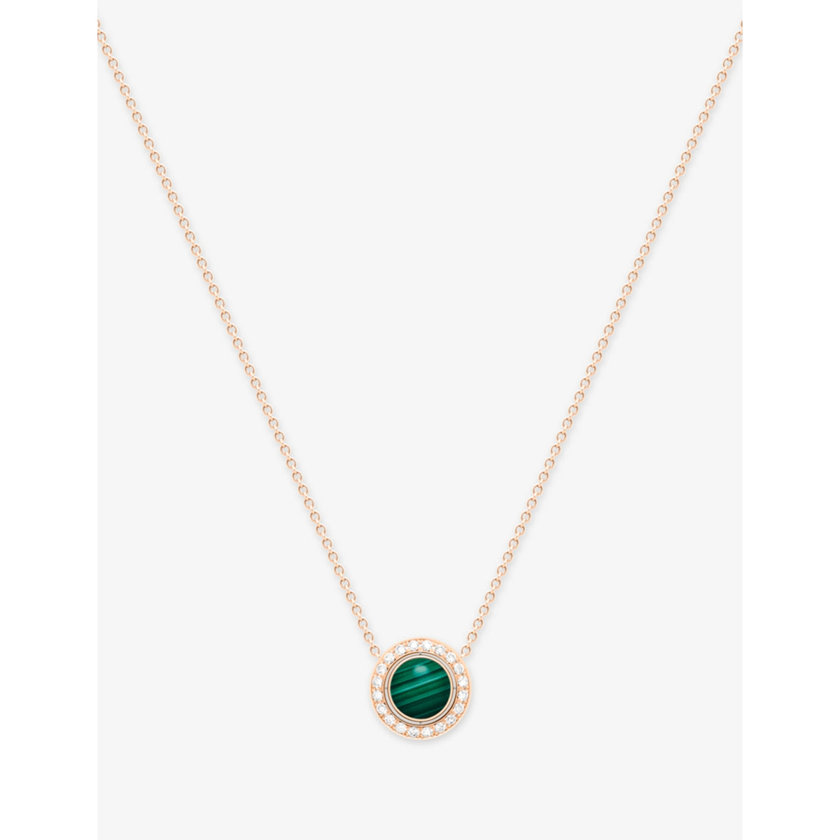 Piaget 18ct rose gold malachite diamond pendant necklace (British brand)