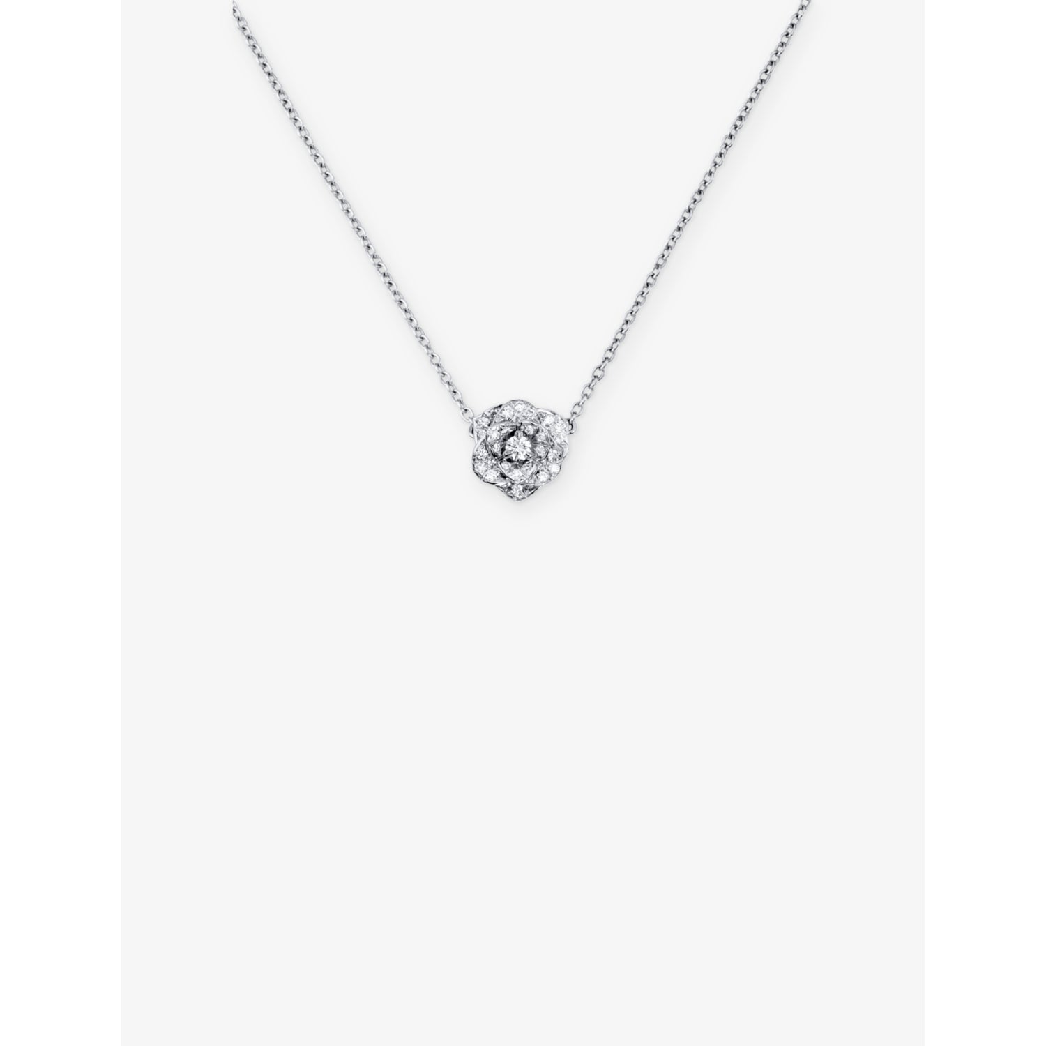 Piaget Rose 18ct white gold diamond pendant necklace, UK version