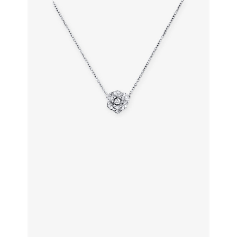 Piaget Rose 18ct white gold diamond pendant necklace, UK version