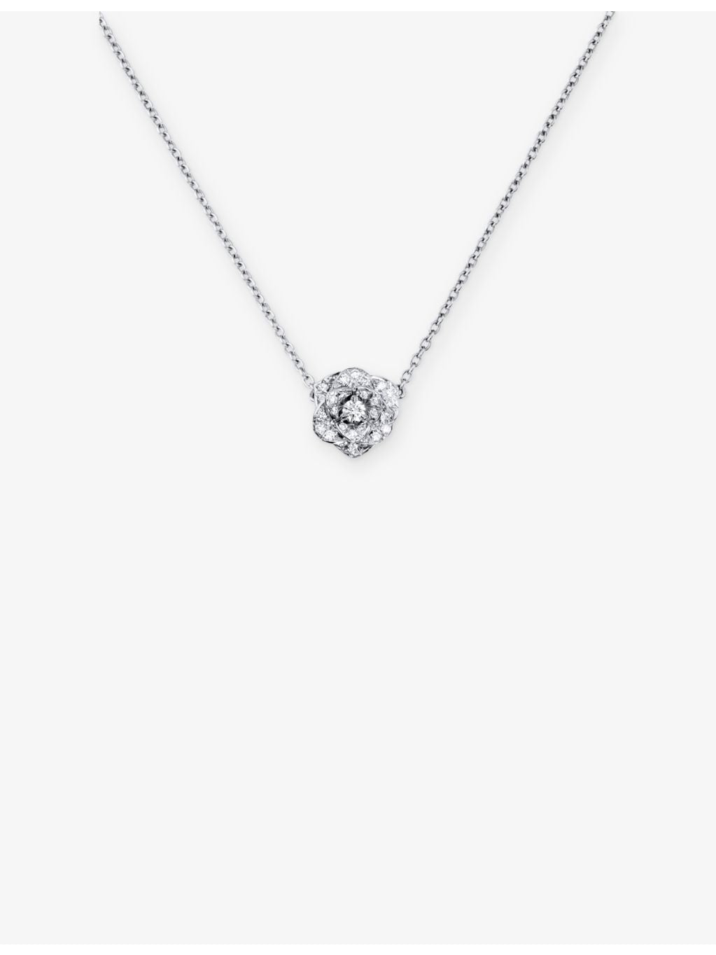 Piaget Rose 18ct white gold diamond pendant necklace, UK version
