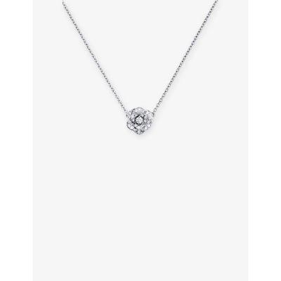 selfridges Piaget Rose 18ct White Gold 0.22ct Diamond Pendant Necklace- Buy online at McGrocer