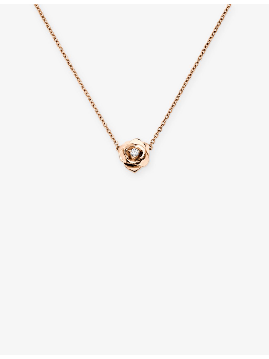 Piaget Rose 18ct rose gold diamond pendant necklace, imported from the UK