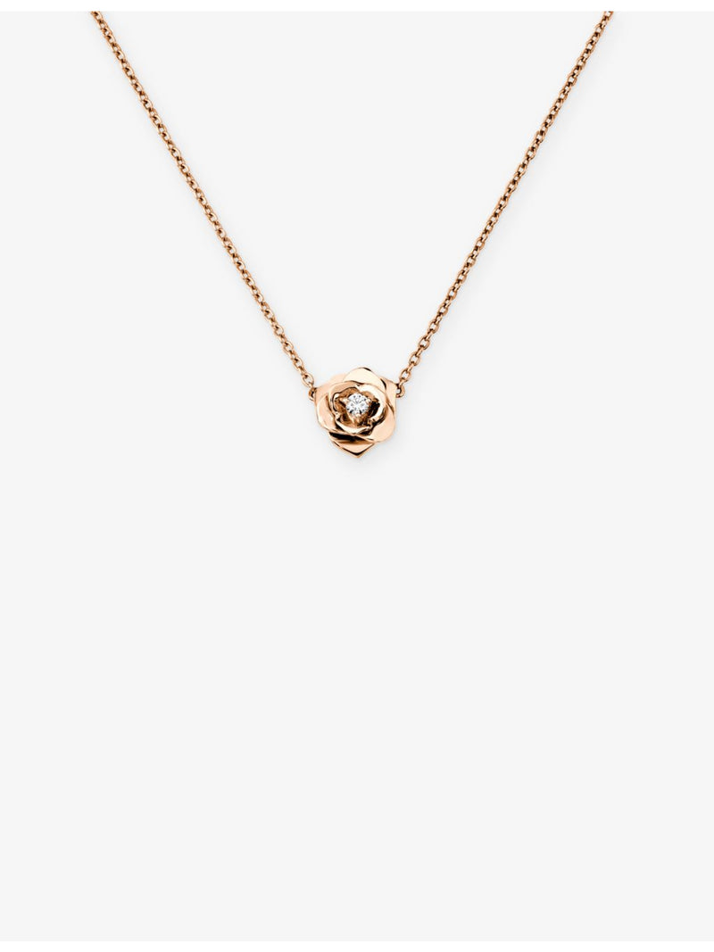 Piaget Rose 18ct rose gold diamond pendant necklace, imported from the UK