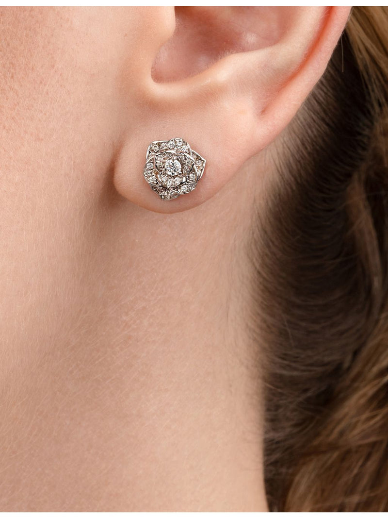 Piaget Rose diamond stud earrings 0.45ct, imported from the UK