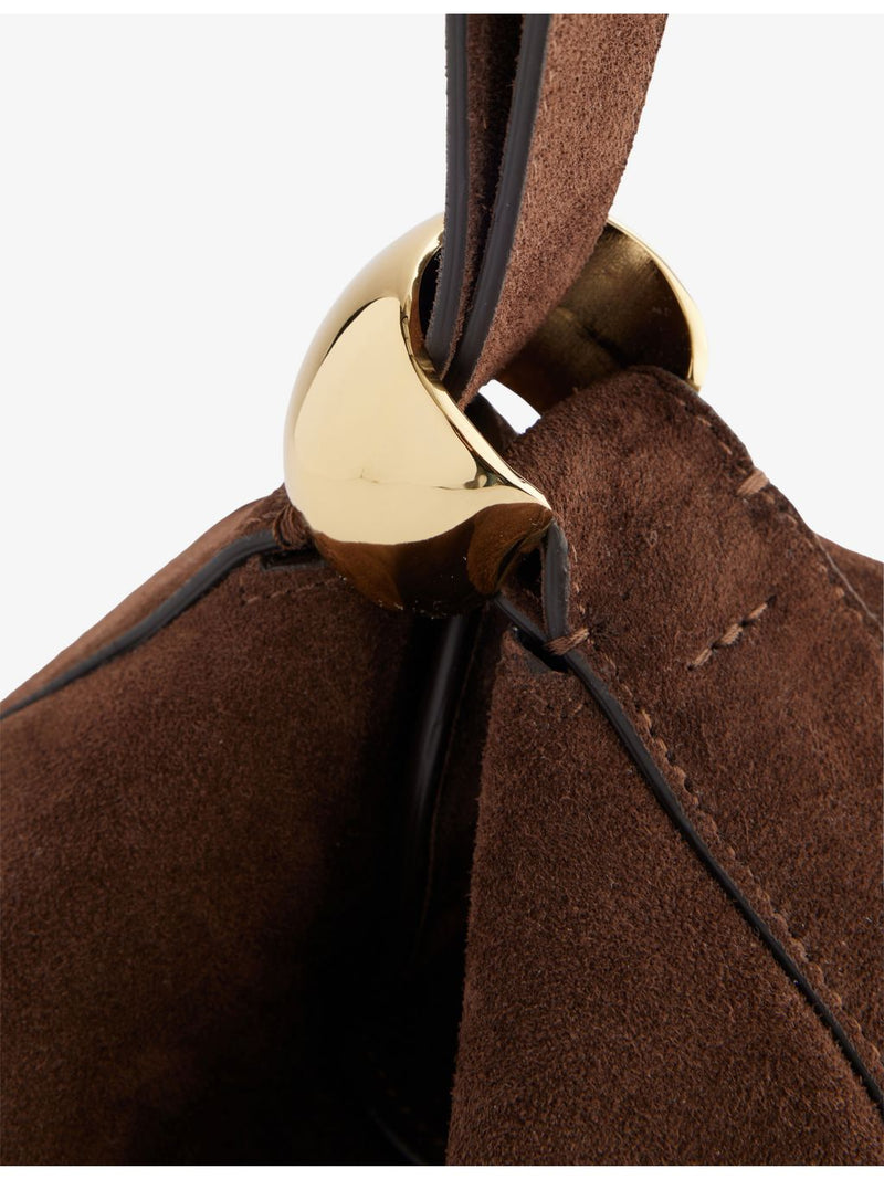 AMANU Zambia suede pouchette with handle strap, UK version