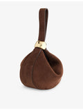 AMANU Zambia suede pouchette with handle strap, UK version