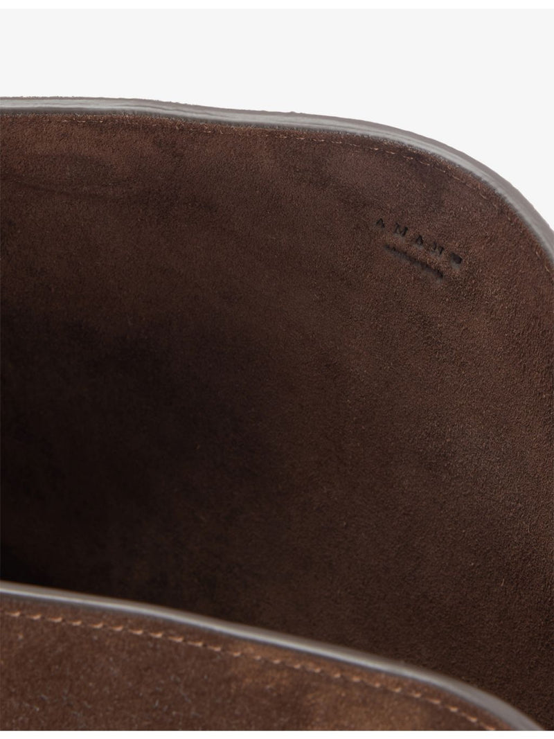AMANU Zambia suede pouchette with handle strap, UK version