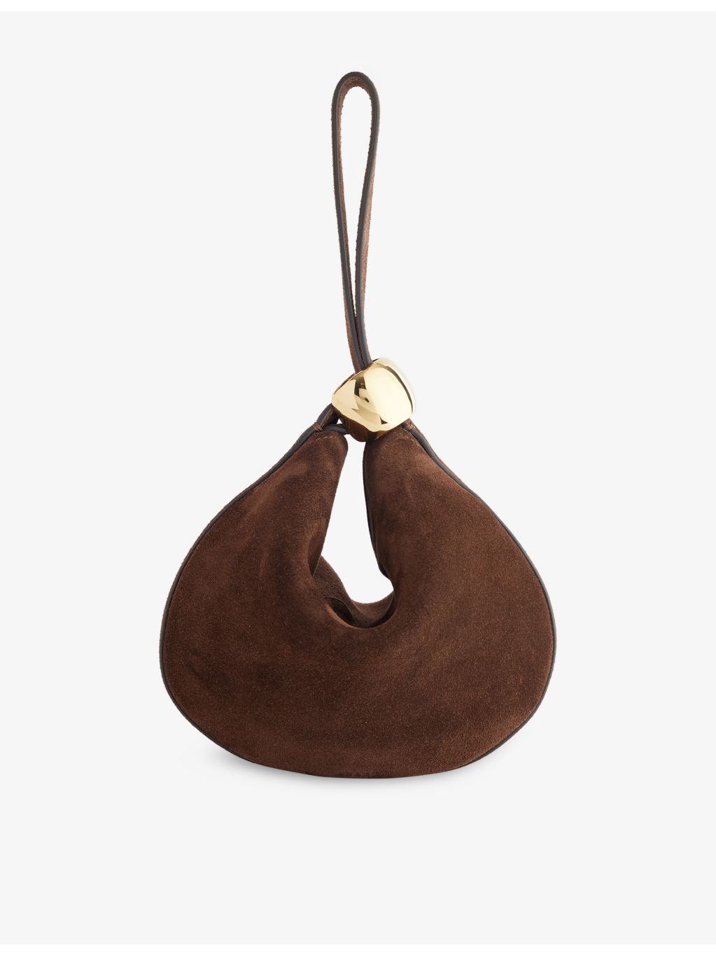AMANU Zambia suede pouchette with handle strap, UK version