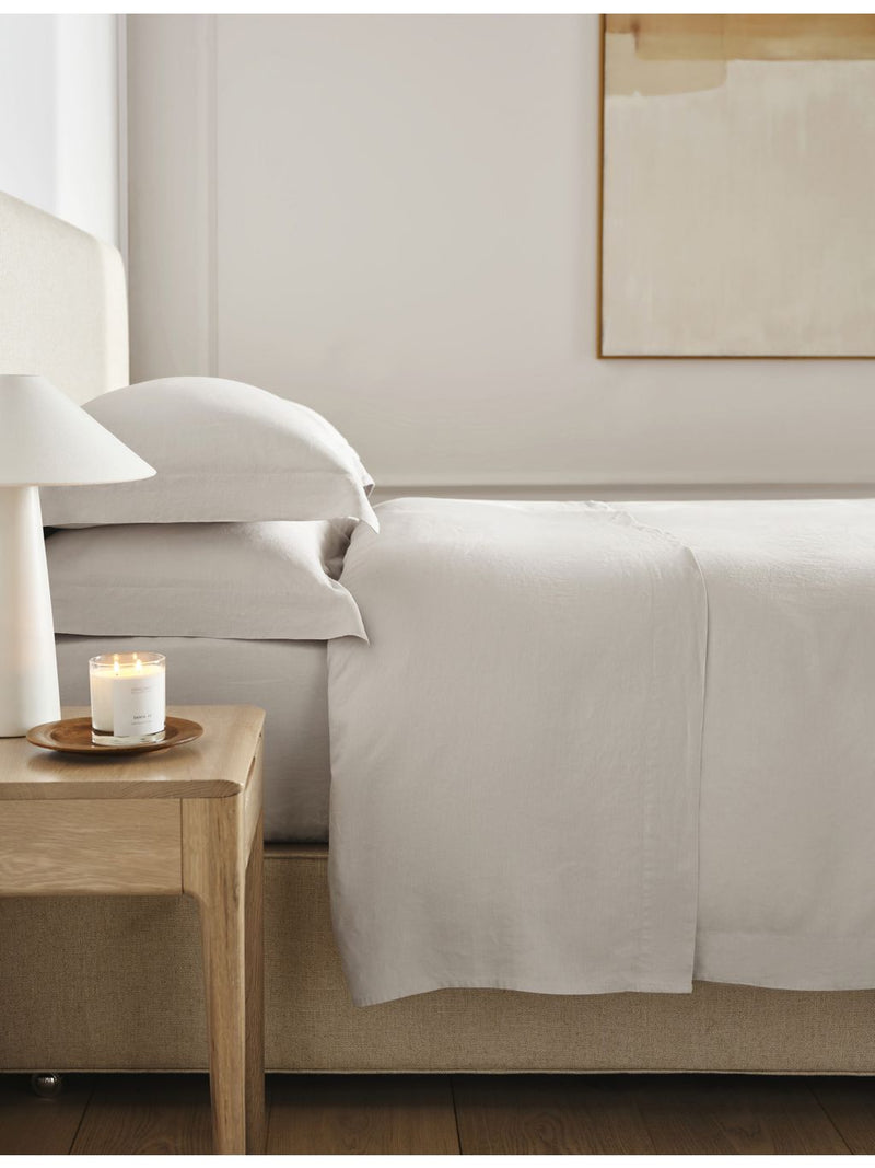 The White Company pure linen flat sheet (British brand)