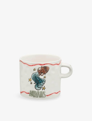 Anna + Nina zodiac stoneware mug 500ml, hand-painted design - British product