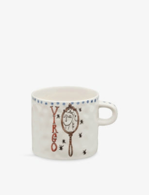 Anna + Nina zodiac stoneware mug 500ml, hand-painted design - British product