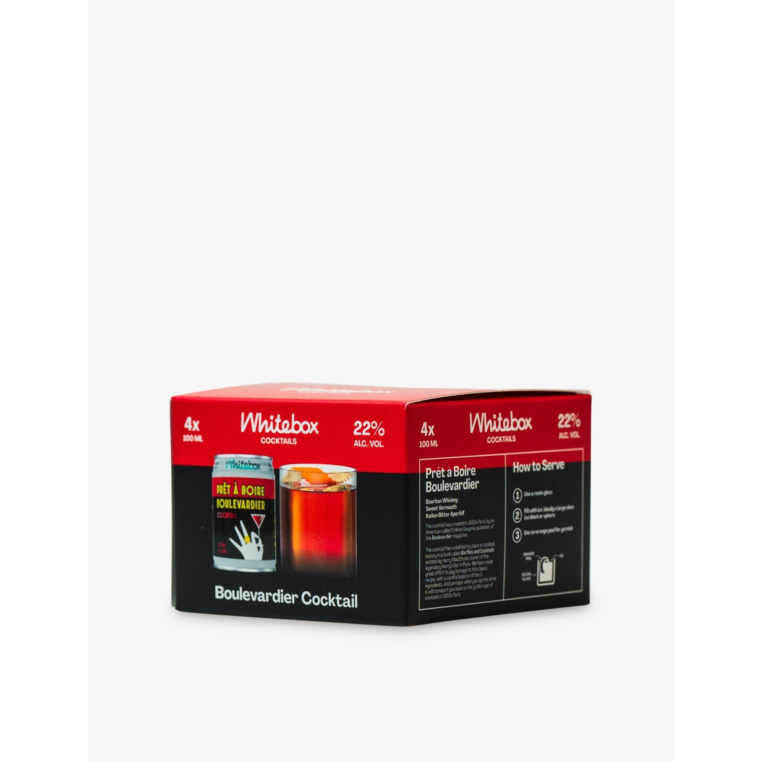 Whitebox Cocktails Boulevardier ready-to-drink cocktail 4 x 100ml (British brand)