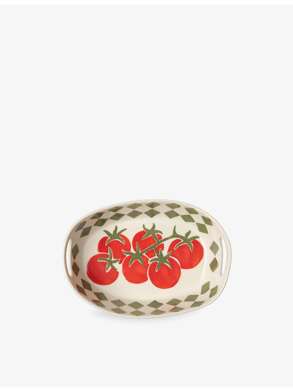 Damson Madder ceramic serving bowl with tomato print, UK version
