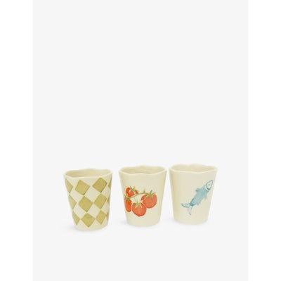 selfridges Damson Madder Nonna's House Ceramic Beaker Set of Three- Buy online at McGrocer
